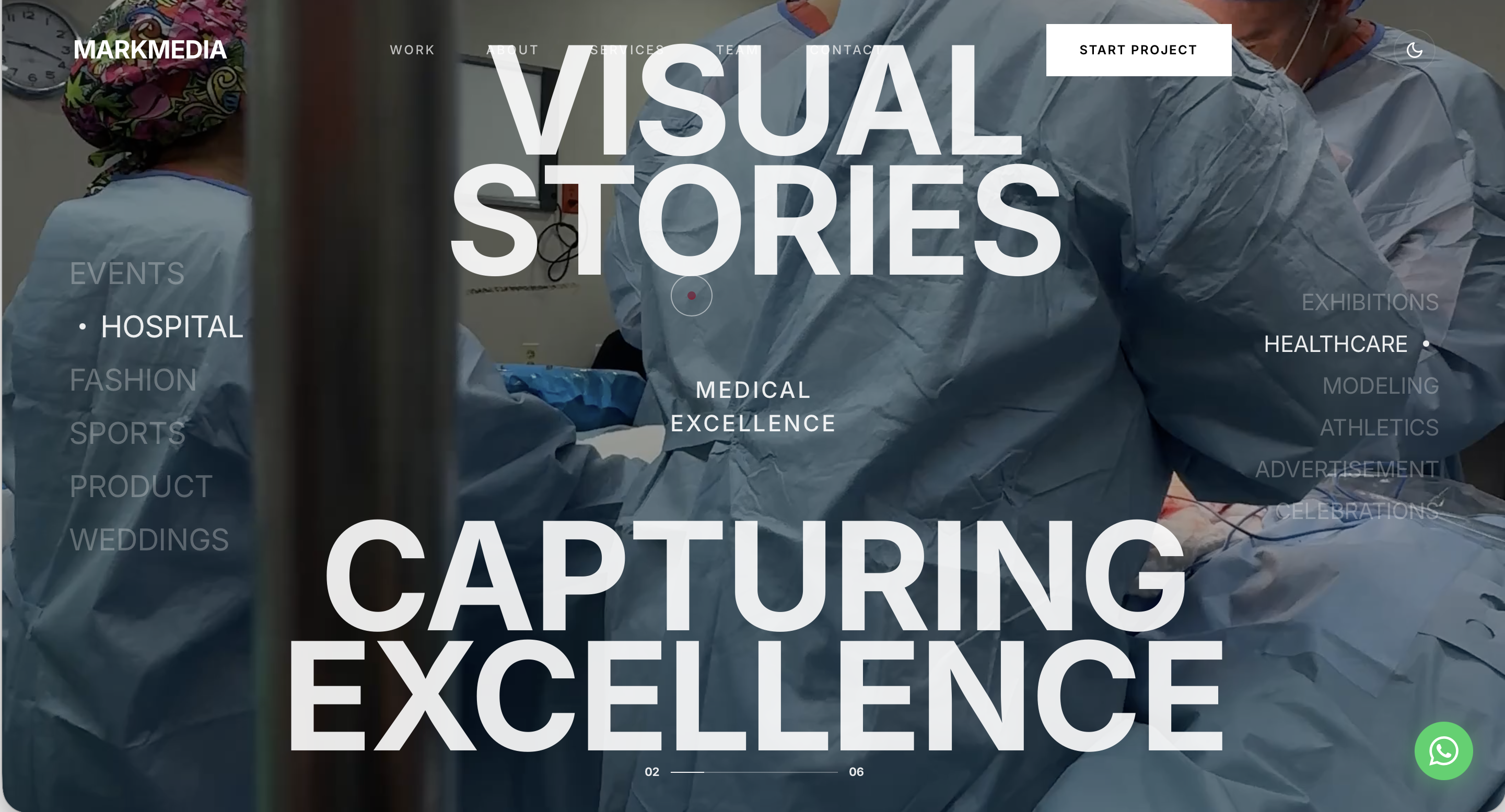 Mark Media website screenshot showing event and service proof